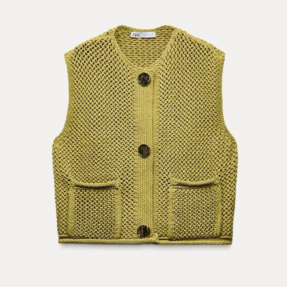 Zara Women Chunky Knit Vest M